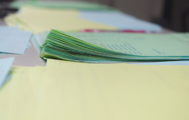 pile of colored paper