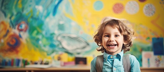 Preschooler impresses teacher with artwork.