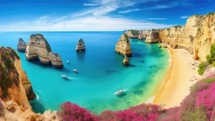 Fotobehang Amazing landscape with beach and coastline in Algarve, Portugal © Lyn Lyn