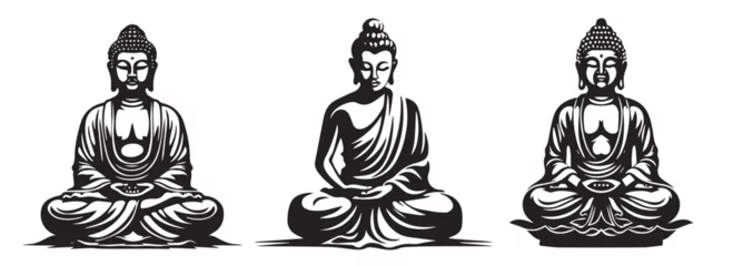 Fotobehang Buddha vector illustration silhouette © Cris