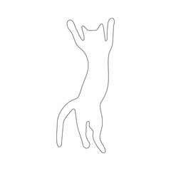 Continuous one single  line art  drawing of  cat