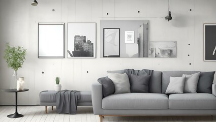 modern living room with sofa genrative ai