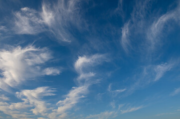 morning blue sky with cirrus clouds in Cyprus 6