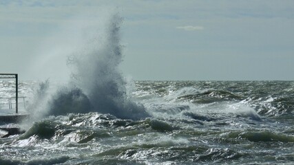 Powerful waves from from the November swells of the Mediterranean