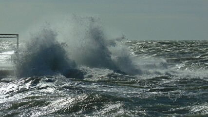 Powerful waves from from the November swells of the Mediterranean