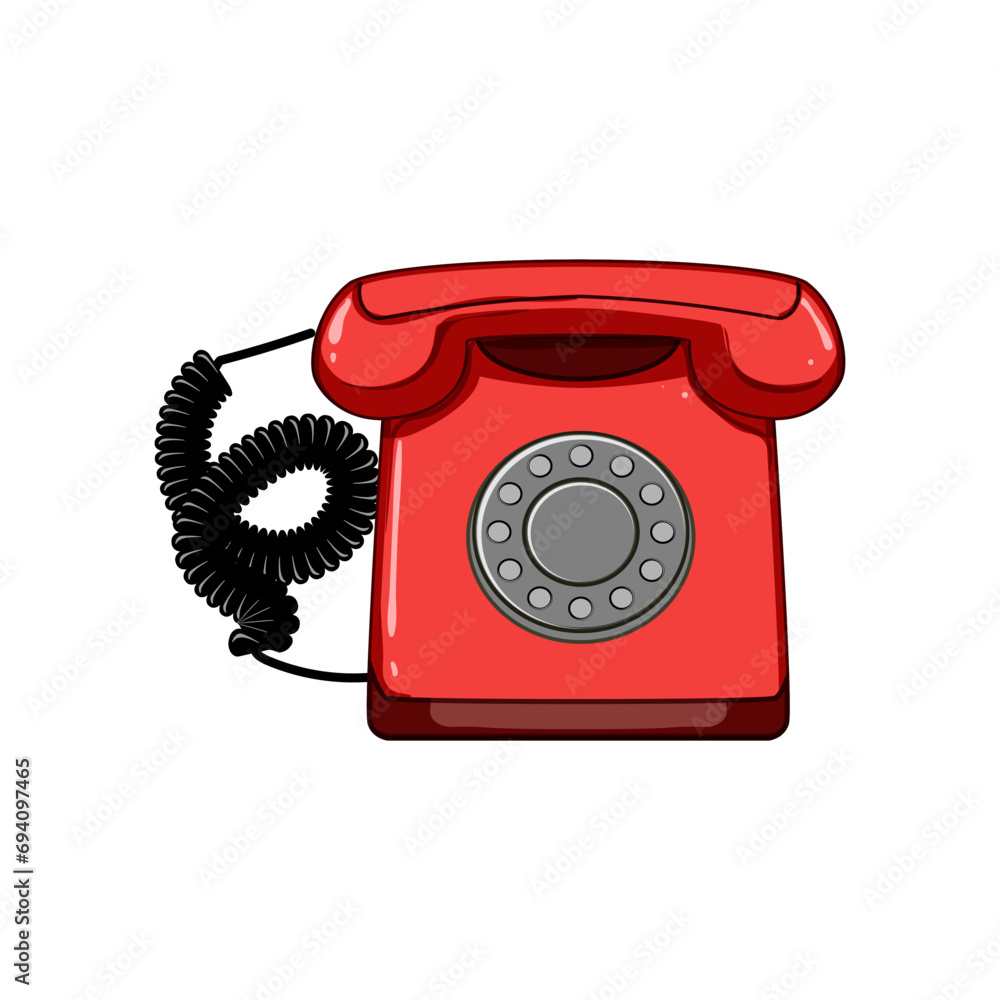 Poster symbol telephone retro cartoon. dial handsign, business service, mobile office symbol telephone retr