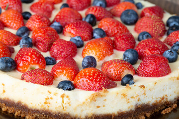 Homemade cheesecake.A dish of European and American cuisine, which is a cheese-containing dessert.