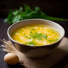 Egg Drop Soup: Minimalist Chinese Soup Presentation

