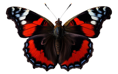 Striking Pose Beauty Butterfly Isolated on Transparent Background PNG.