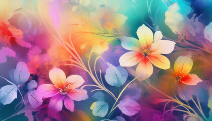 floral romantic abstract background with colorful gradient and flower pattern
