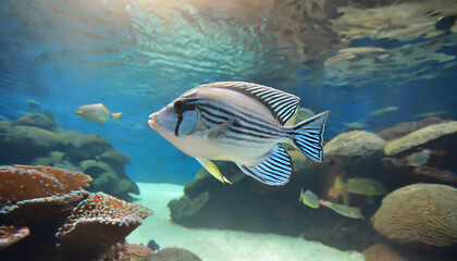 Fototapeta na wymiar Fish in tropical ocean, beautiful marine life