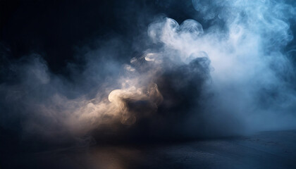 Mystical mist. Swirling smoke in dark and light symphony. Fluid fantasia. Abstract dance of fog and...