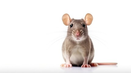 Сute decorative rat on a white background.