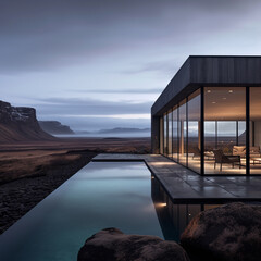 Minimalist villa in Iceland