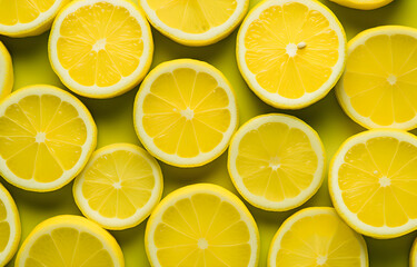 Obraz premium background of lemon slices top view