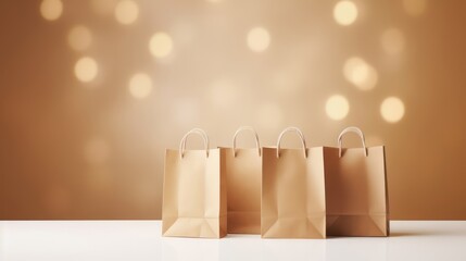 Paper bags on a light background