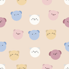 seamless pattern of cute pet