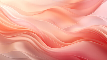 Peach Fuzz Bliss: Abstract Curves of Silky Textures, soft pastel pink silk background. Color of the year 2024