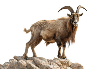 Spanish Goat Majesty Beauty Isolated on Transparent Background PNG.