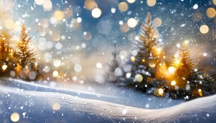 magic winter landscape at christmas time panorama banner background