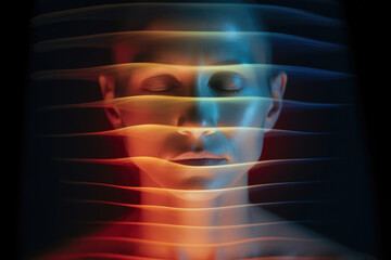 Woman portrait background face art person beauty blue model