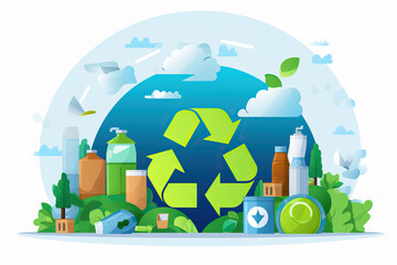 Fototapeta premium A Picture of a Green City With a Recycle