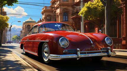 Rev up the Thrill: Captivating Red Sports Car for a Fast and Luxurious Drive!, generative AI