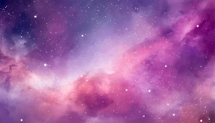 Schilderijen op glas abstract pink purple outer space background galaxy stars fantastic sky © Raymond