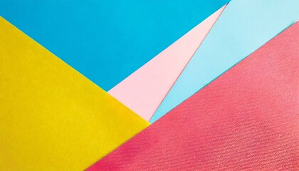 texture banner background of fashion papers in memphis geometry style yellow blue light blue red and pastel pink colors