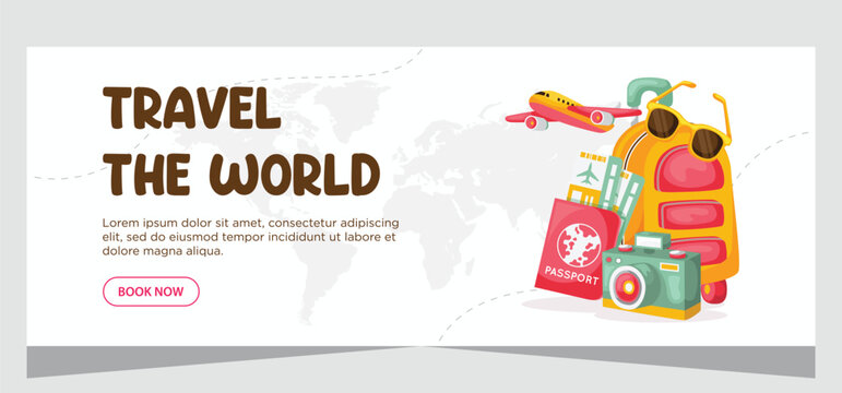 Travel agency template design. Travel banner