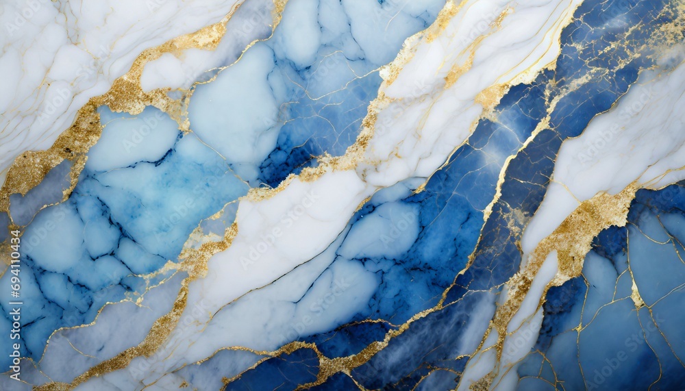 Wall mural luxury white and blue marble wallpaper ai