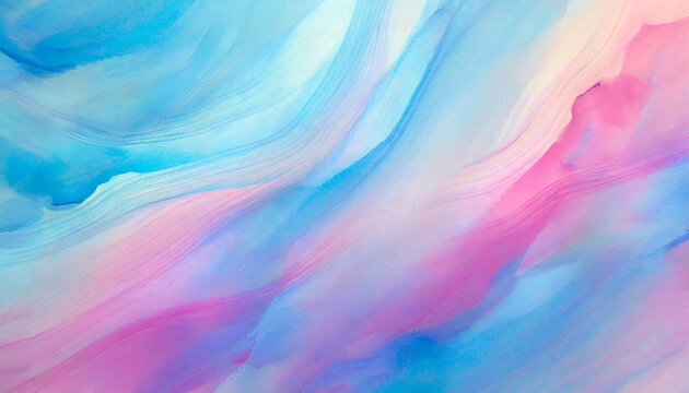 Abstract gradient pastel color colorful background creative watercolor blue waves artistic canvas paints pink streams multi-colored fabric silk wallpaper. Art texture for cards poster design template