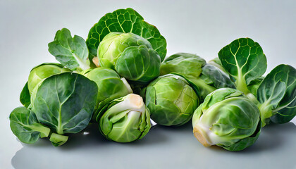 Brussels sprouts on white background