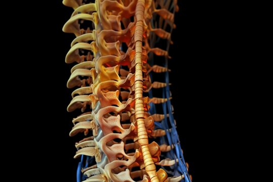 Image of spine in scoliotic alignment. Generative AI