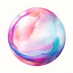 Watercolor Delicacy: Luminous and Vibrant Ball Illustration in Aquarelle Technique