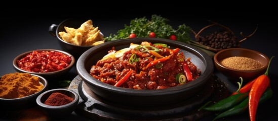 Traditional spicy cuisine from Korea.