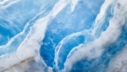 Marble texture background; close up of blue and white swirls