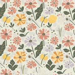 nature background of colorful flowers pattern vector template