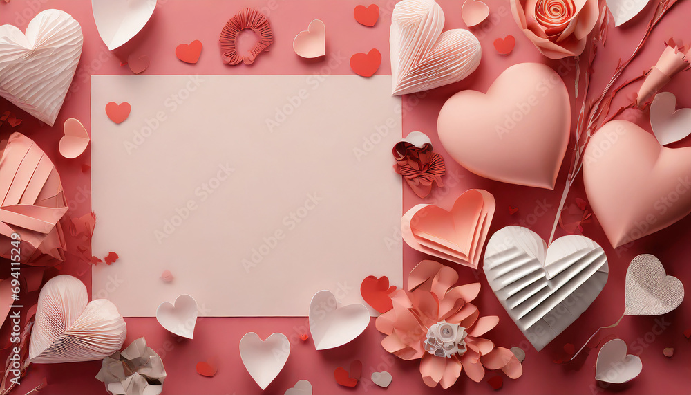 Aufkleber valentine abstract background image with handmade paper and copy space