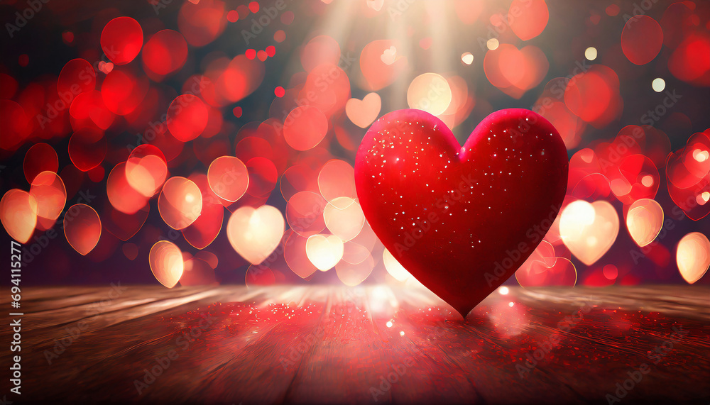 Aufkleber valentine abstract background with red bokeh; the symbol of hearth