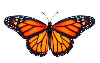 Orange Wonder Butterfly Isolated on Transparent Background PNG.