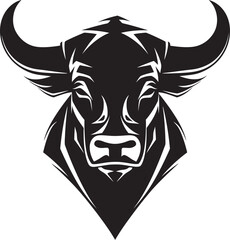 BullRage Dynamic Vector Bull Head Emblem HornCraft Artistic Bull Head Vector Icon