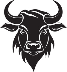 StampedeMark Artistic Bull Head Symbol RampantRage Sleek Bull Head Vector Icon