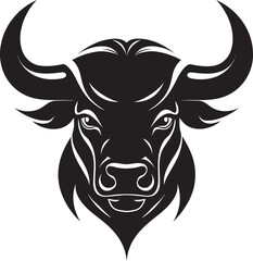 TaurusMark Precision Bull Head Vector Logo ChargeGraffix Artistic Bull Head Symbol