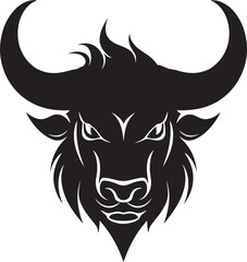RagingBull Sleek Vector Bull Head Icon BullRage Elegant Bull Head Vector Emblem