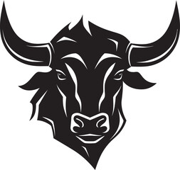 HornCraft Sleek Vector Bull Head Logo TaurusMark Dynamic Bull Head Icon