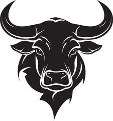 RagingBull Sleek Bull Head Icon BullRage Elegant Vectorized Bull Head Emblem