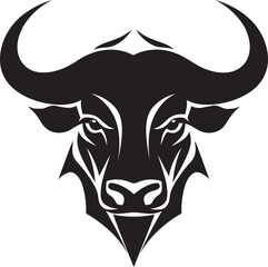 RampantRage Precision Bull Head Symbol HornCraft Artistic Bull Head Vector Icon