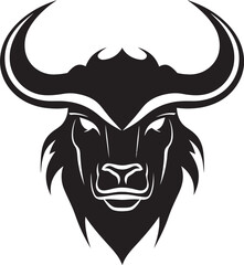 BullPower Elegant Bull Head Vector Emblem RampantRage Dynamic Vectorized Bull Head Symbol