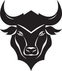 ChargeGraffix Sleek Bull Head Vector Icon RagingBull Elegant Vectorized Bull Head Emblem